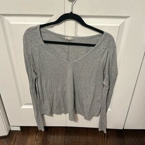 3/$15 Free People Gray Long Sleeve Top